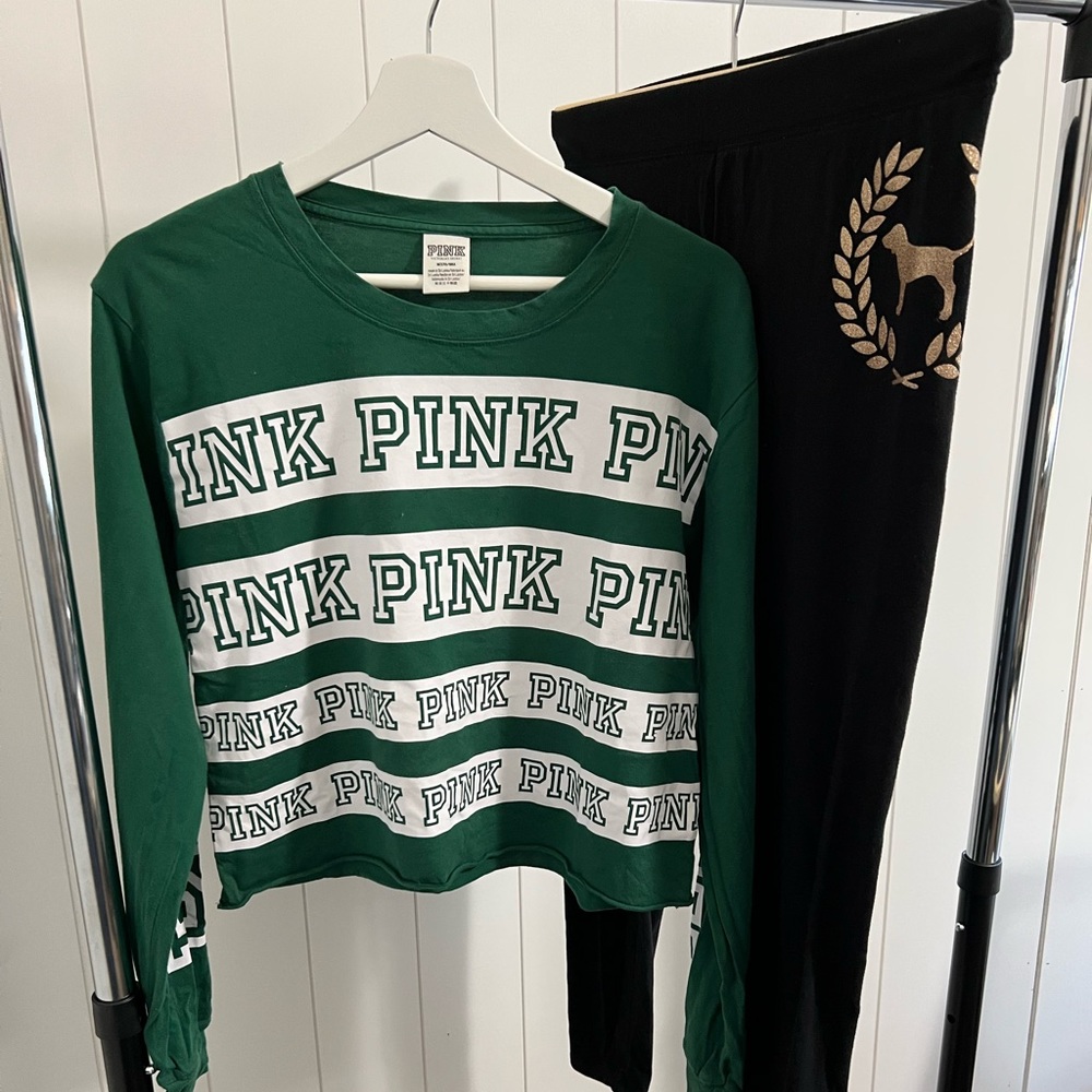 PINK Crop top and leggings set!